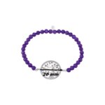 Bracelet élastique Femme Arbre de vie Argent 925/1000, pierres mauves synthétiques et Oxydes de zirconium LOTUS LP1896-2/3, diamètre