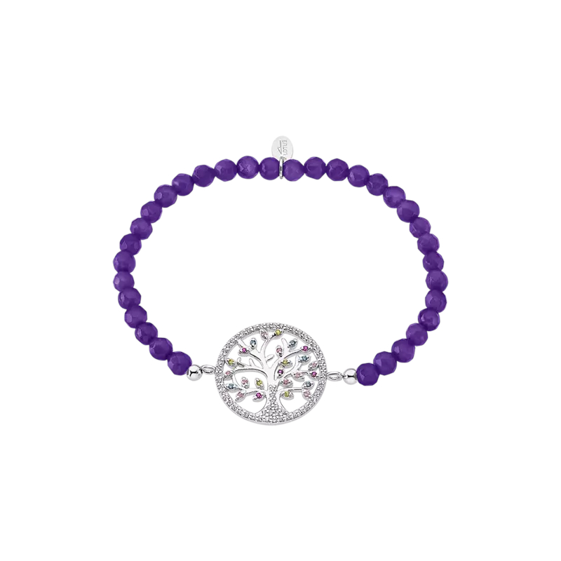 bracelet-élastique-arbre-de-vie-femme-argent-925-pierres-mauves-et-oxydes-LOTUS-LP1896-2-3 Bracelet élastique Femme Arbre de vie Argent 925/1000, pierres mauves synthétiques et Oxydes de zirconium LOTUS LP1896-2/3