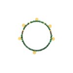 Bracelet élastique breloque Femme Acier inoxydable doré et Malachite synthétique ROBBEZ MASSON