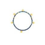 Bracelet élastique breloque Femme Acier inoxydable doré et Lapis synthétique ROBBEZ MASSON