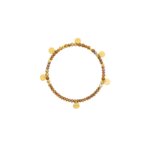 Bracelet élastique breloque Femme Acier inoxydable doré et Œil de tigre synthétique ROBBEZ MASSON