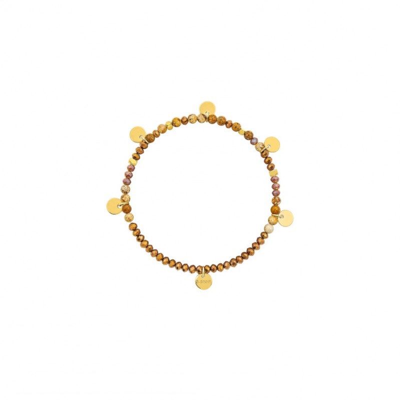 bracelet-elastique-breloque-femme-acier-inoxydable-doré-oeil-de-tigre-robbez-masson-433749 Bracelet élastique breloque Femme Acier inoxydable doré et Œil de tigre synthétique ROBBEZ MASSON