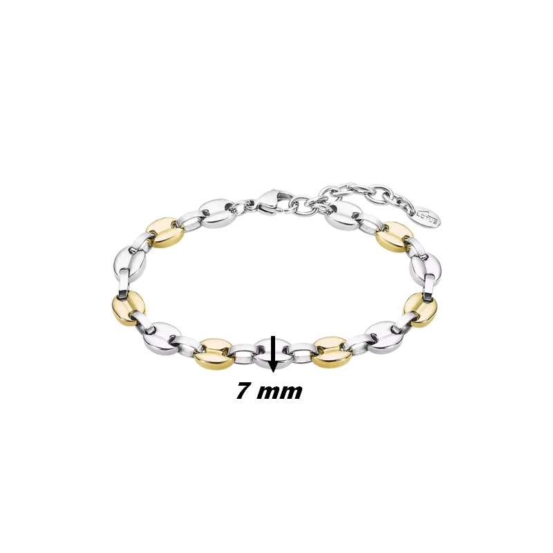 Bracelet Femme Grain de café Acier inoxydable bicolore LOTUS LS2124-2/2, dimensions