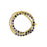 Bracelet élastique Femme Acier inoxydable doré et Lapis synthétique ROBBEZ MASSON