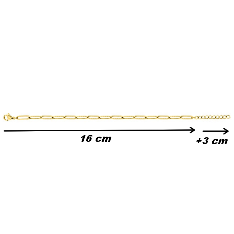 Bracelet Femme Acier inoxydable doré ROBBEZ MASSON, dimensions