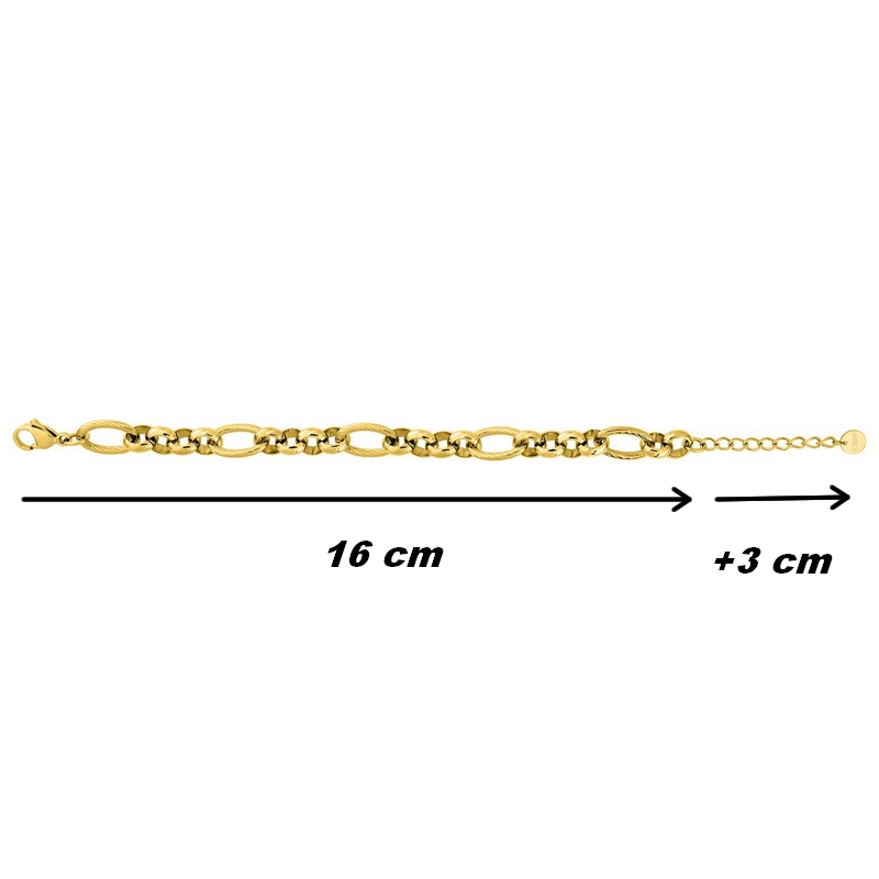 Bracelet Femme Acier inoxydable doré ROBBEZ MASSON, dimensions