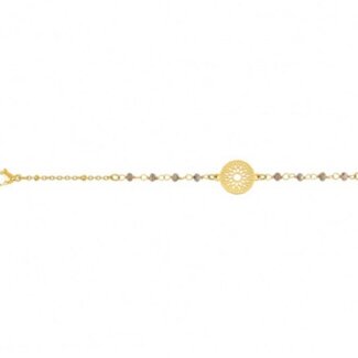 Bracelet Femme Acier inoxydable doré et Cristal marron synthétique ROBBEZ MASSON