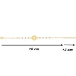 Bracelet Femme Acier inoxydable doré et Cristal marron synthétique ROBBEZ MASSON, dimensions