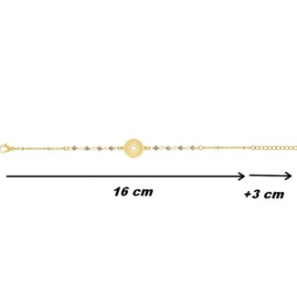Bracelet Femme Acier inoxydable doré et Cristal marron synthétique ROBBEZ MASSON, dimensions