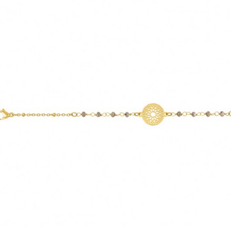 bracelet-femme-acier-inoxydable-doré-robbez-masson-433730 Bracelet Femme Acier inoxydable doré et Cristal marron synthétique ROBBEZ MASSON