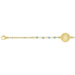 Bracelet Femme Acier inoxydable doré et Cristal turquoise synthétique ROBBEZ MASSON