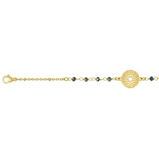 Bracelet Femme Acier inoxydable doré et Cristal bleu synthétique ROBBEZ MASSON