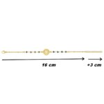 Bracelet Femme Acier inoxydable doré et Cristal bleu synthétique ROBBEZ MASSON, dimensions