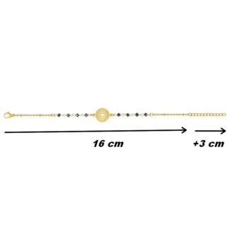Bracelet Femme Acier inoxydable doré et Cristal bleu synthétique ROBBEZ MASSON, dimensions