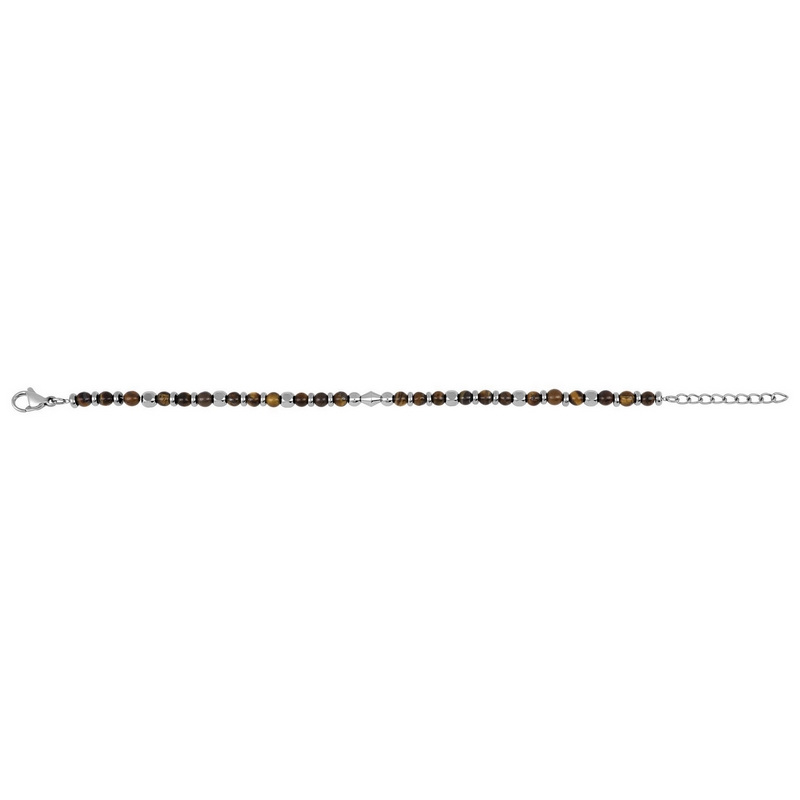 Bracelet Femme Acier inoxydable et Œil de tigre ROBBEZ MASSON, longueur