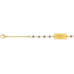 Bracelet feuille Femme Acier inoxydable doré et Cristal beige synthétique ROBBEZ MASSON