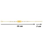 Bracelet feuille Femme Acier inoxydable doré et Cristal beige synthétique ROBBEZ MASSON, dimensions