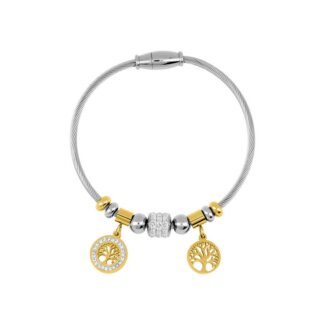 Bracelet câble Arbre de vie Femme Acier inoxydable ROBBEZ MASSON