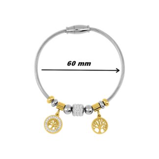 Bracelet câble Arbre de vie Femme Acier inoxydable ROBBEZ MASSON, diamètre