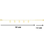 Bracelet breloque Femme Acier inoxydable doré ROBBEZ MASSON, dimensions
