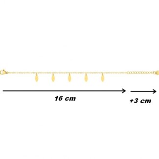 Bracelet breloque Femme Acier inoxydable doré ROBBEZ MASSON, dimensions