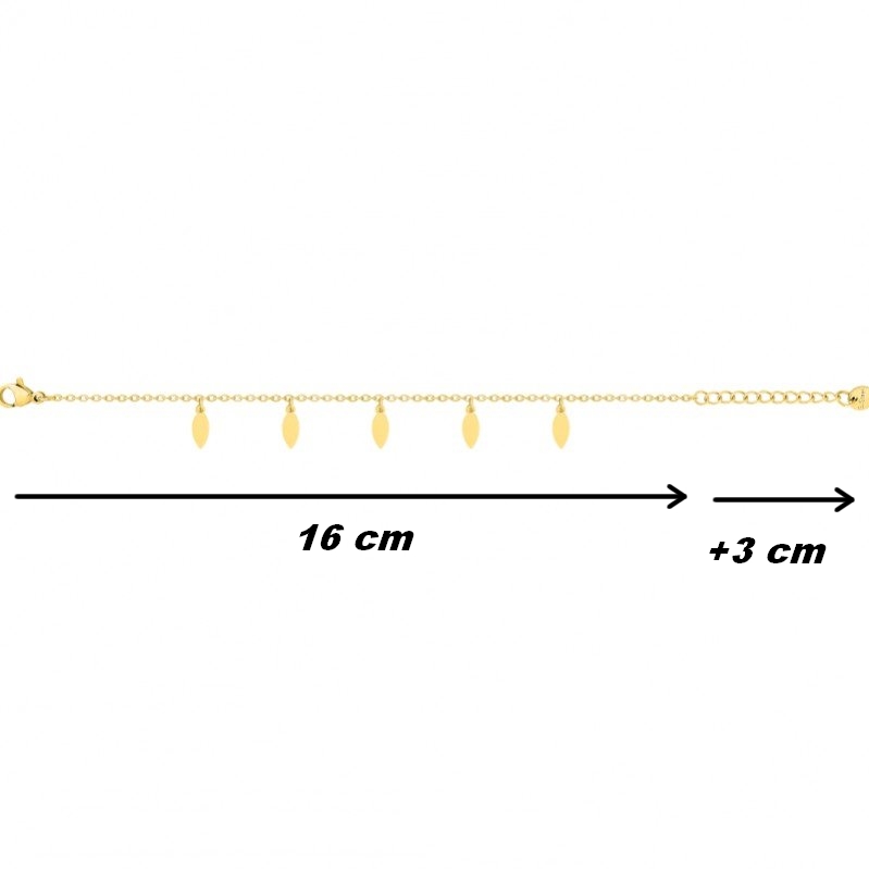 bracelet-femme-breloque-acier-inoxydable-doré-robbez-masson-433659-dimensions Bracelet breloque Femme Acier inoxydable doré ROBBEZ MASSON, dimensions
