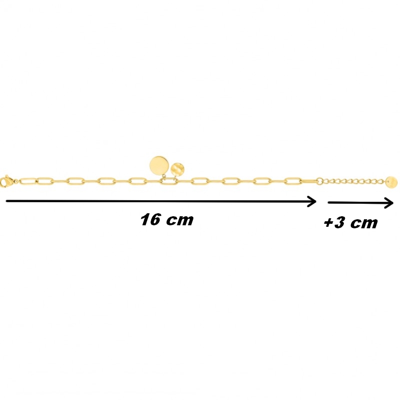 Bracelet Femme Acier inoxydable doré ROBBEZ MASSON, dimensions