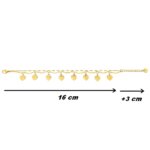 Bracelet breloque Cœur Femme Acier inoxydable doré ROBBEZ MASSON, dimensions