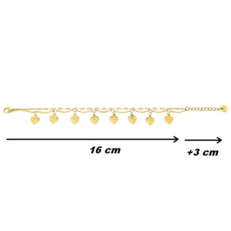 Bracelet breloque Cœur Femme Acier inoxydable doré ROBBEZ MASSON, dimensions