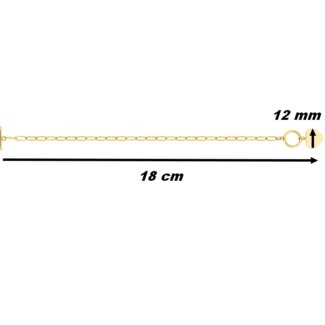 Bracelet chaîne Cœur Femme Acier inoxydable doré ROBBEZ MASSON, dimensions