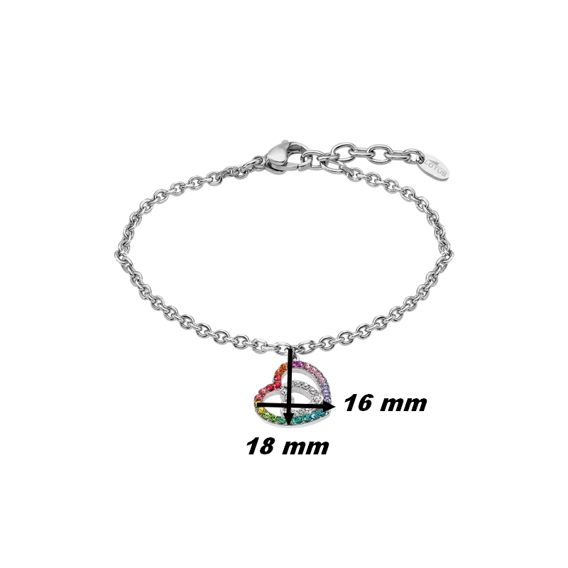bracelet-femme-coeur-acier-inoxydable-et-strass-de-couleur-LOTUS-LS1943-2-2-dimensions Bracelet double Cœur Femme Acier inoxydable et strass de couleurs LOTUS LS1943-2/2, dimensions