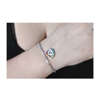Bracelet double Cœur Femme Acier inoxydable et strass de couleurs LOTUS LS1943-2/2 porté