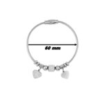 Bracelet Cœur Femme câble Acier inoxydable ROBBEZ MASSON, diamètre