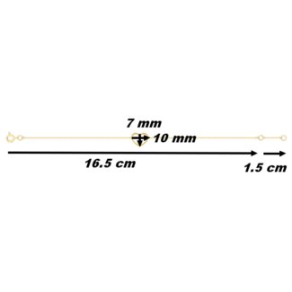 Bracelet Cœur Femme Or jaune 750/1000 ROBBEZ MASSON, dimensions
