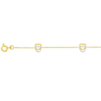 Bracelet Cœur Femme Or jaune et blanc 750/1000 ROBBEZ MASSON