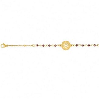 Bracelet Femme Acier inoxydable doré et Cristal rouge synthétique ROBBEZ MASSON