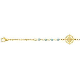 Bracelet Femme Acier inoxydable doré et Cristal turquoise synthétique ROBBEZ MASSON