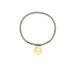 Bracelet élastique Arbre de vie Femme Acier inoxydable doré et Cristal gris synthétique ROBBEZ MASSON