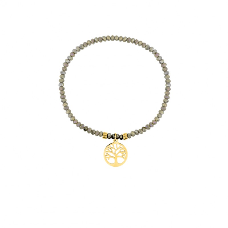 bracelet-femme-elastique-arbre-de-vie-acier-inoxydable-doré-robbez-masson-433725 Bracelet élastique Arbre de vie Femme Acier inoxydable doré et Cristal gris synthétique ROBBEZ MASSON