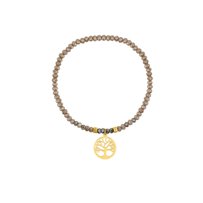 bracelet-femme-elastique-arbre-de-vie-acier-inoxydable-doré-robbez-masson-433726 Bracelet élastique Arbre de vie Femme Acier inoxydable doré et Cristal rose synthétique ROBBEZ MASSON