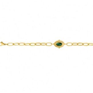 Bracelet Femme Acier inoxydable doré et Malachite synthétique ROBBEZ MASSON
