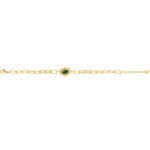Bracelet Femme Acier inoxydable doré et Malachite synthétique ROBBEZ MASSON, dimensions