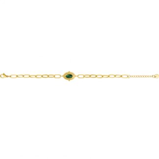 Bracelet Femme Acier inoxydable doré et Malachite synthétique ROBBEZ MASSON, dimensions