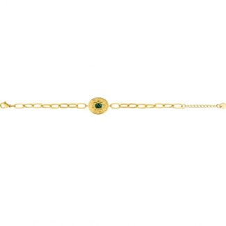 Bracelet Femme Acier inoxydable doré et Malachite synthétique ROBBEZ MASSON, dimensions