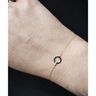 Bracelet Femme Octogonal Or jaune 750/1000 et Diamants ROBBEZ MASSON porté