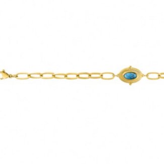 Bracelet Femme Acier inoxydable doré et Turquoise synthétique ROBBEZ MASSON