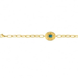 Bracelet Femme Acier inoxydable doré et Turquoise synthétique ROBBEZ MASSON