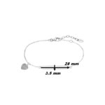 Bracelet gourmette Cœur Femme Argent 925/1000 et Oxydes de zirconium LOTUS LP3033-2/1, dimensions