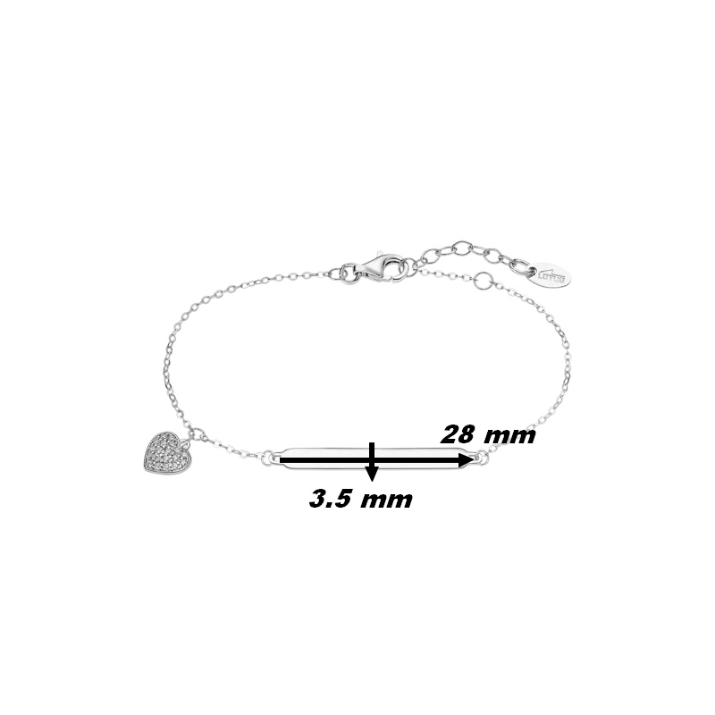 bracelet-gourmette-femme-coeur-argent-925-et-oxydes-LOTUS-LP3033-2-1-dimensions Bracelet gourmette Cœur Femme Argent 925/1000 et Oxydes de zirconium LOTUS LP3033-2/1, dimensions