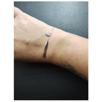 Bracelet gourmette Cœur Femme Argent 925/1000 et Oxydes de zirconium LOTUS LP3033-2/1 porté